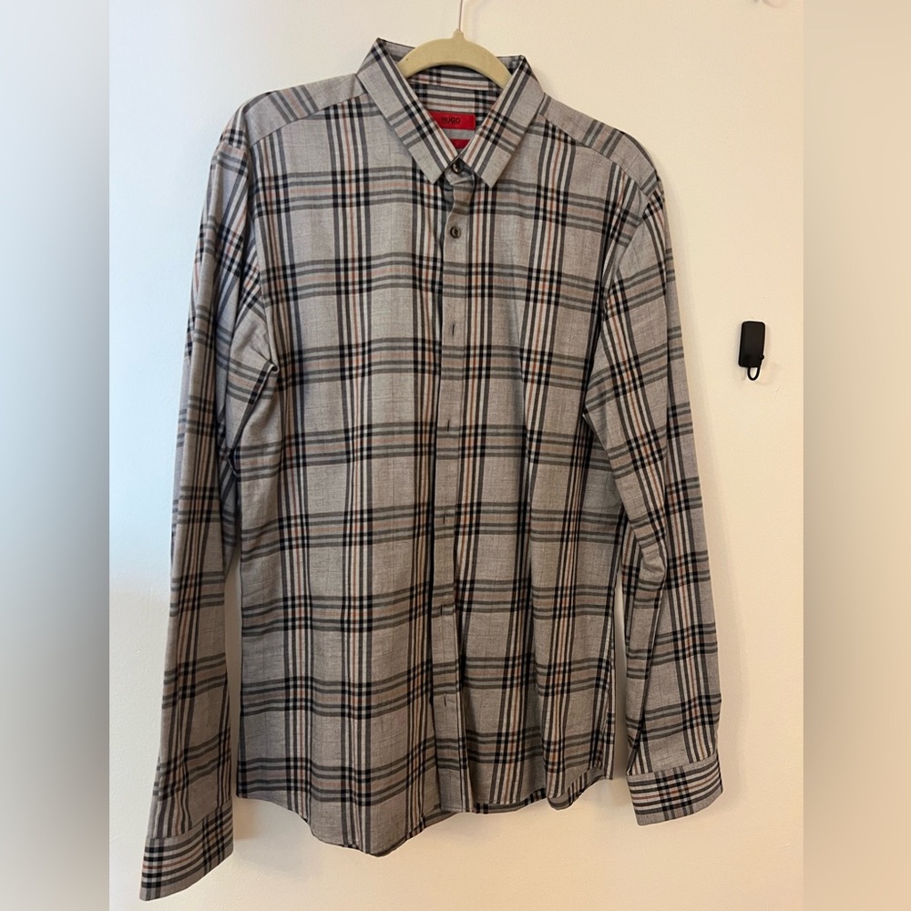 Hugo Boss Men’s Flannel Shirt, Slim Fit